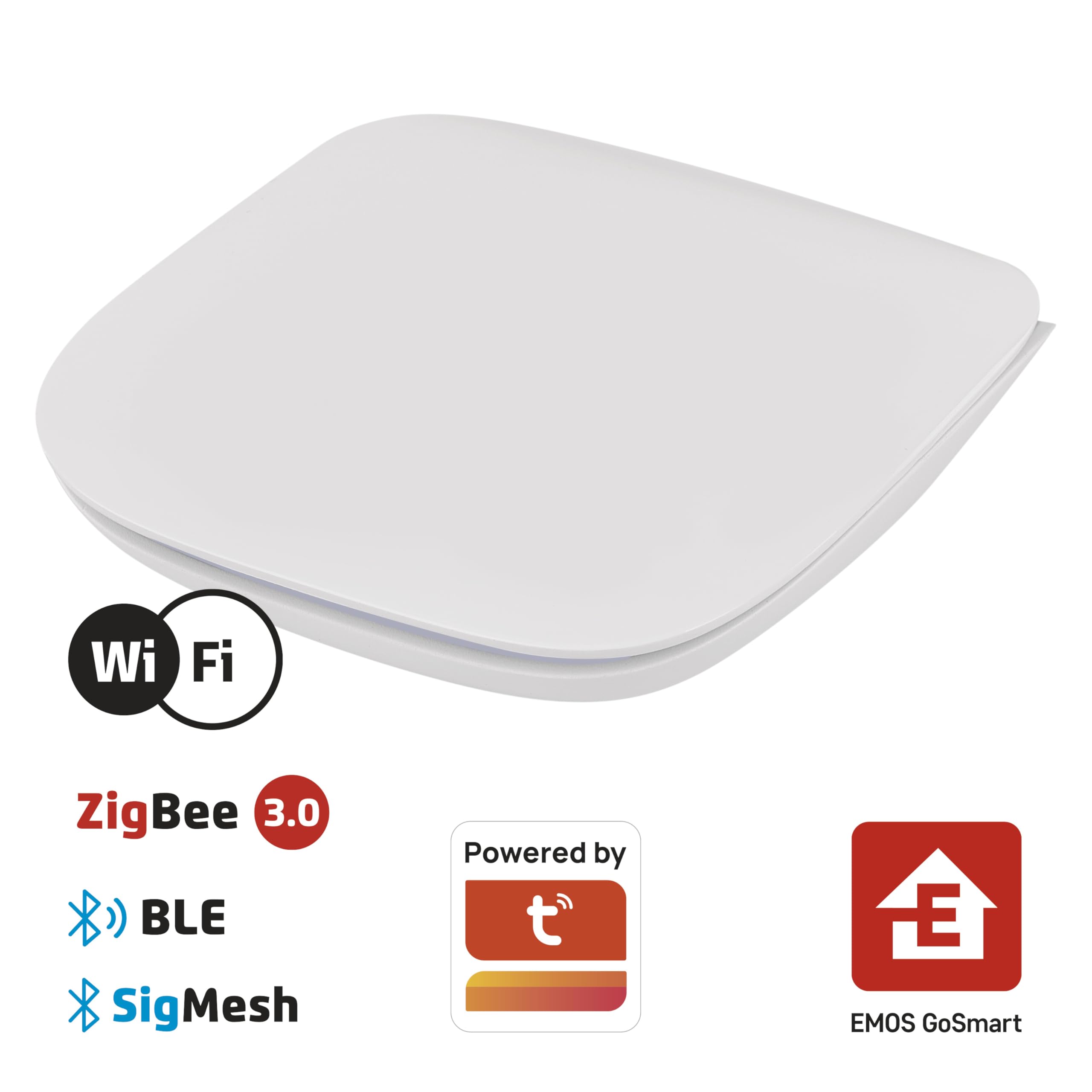 EMOS GoSmart - ZigBee Gateway IP-2000Z per un massimo di 128 dispositivi intelligenti ZigBee - Smart Home Hub compatibile con Tuya, Smart Life, Lidl, supporta Bluetooth, WiFi 2,4 GHz - Bianco