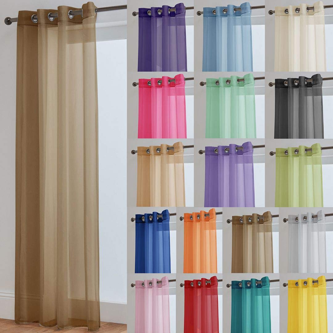 John Aird Lucy Voile Curtain - Eyelet - 1x Curtain Panel (Mocha, 58" Wide x 81" Drop)