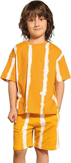 U.S. Polo Assn. Kids Relaxed fit Cotton All-Over Short Sleeves Crew Neck T-Shirts (UKOETSH1039_Yellow_13-14Y)