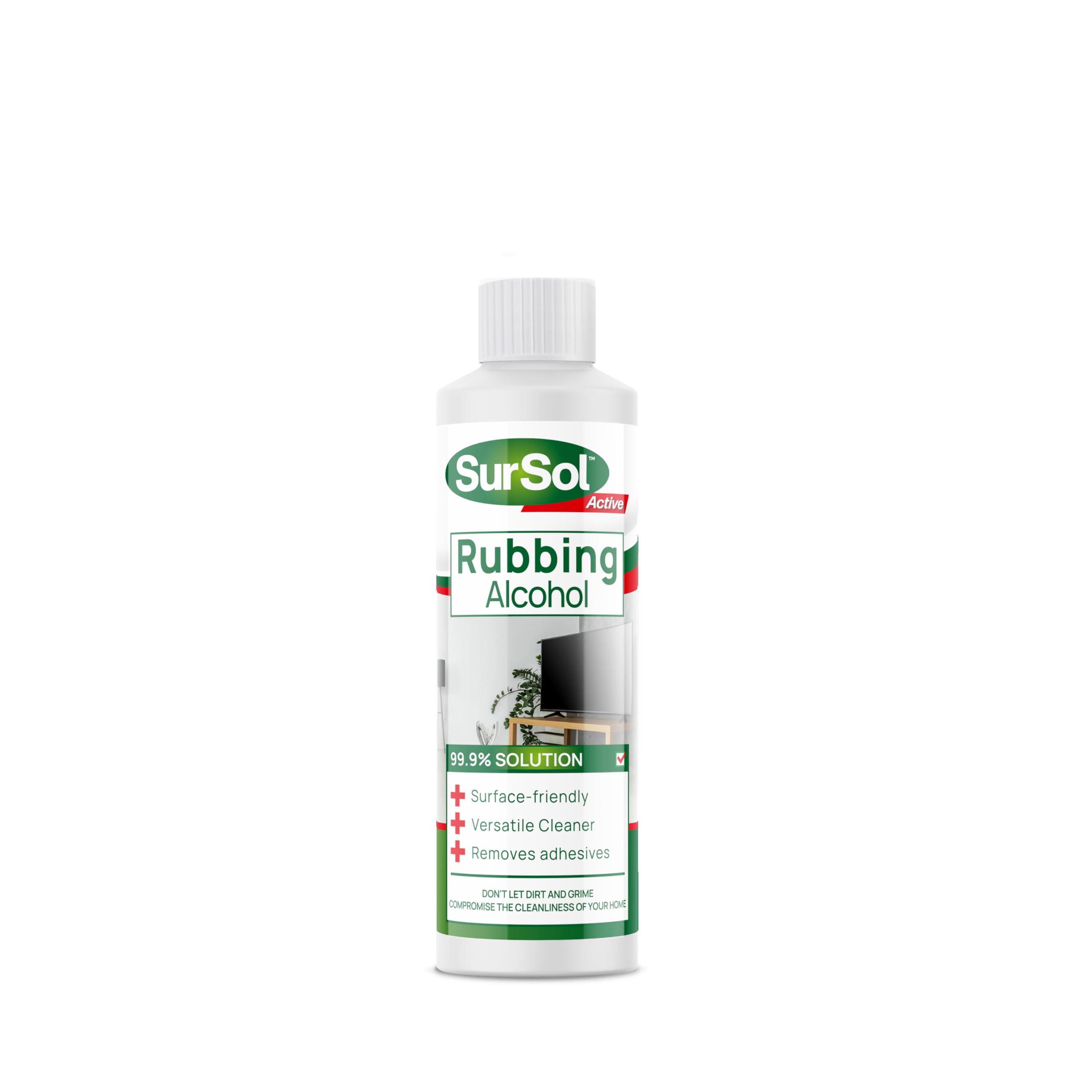 SurSol Active - All-Purpose Rubbing Alcohol Isopropyl 99.9% Pure Isopropanol IPA for Cleaning - 250ml