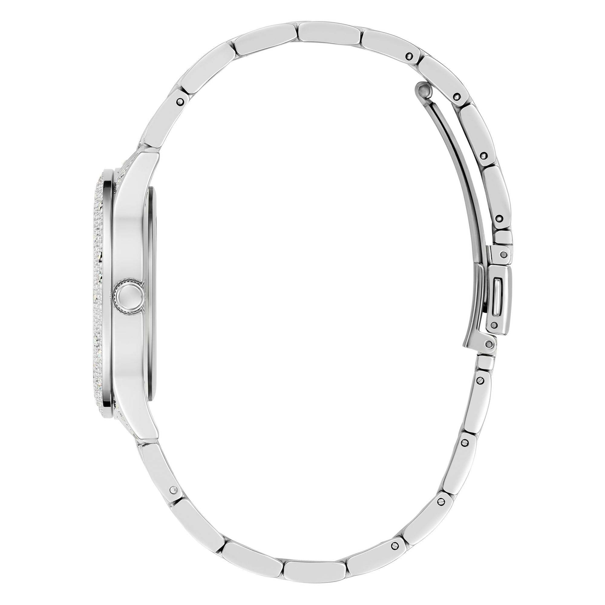 Guess Damen-Uhr Shooting Star Silber 36mm mit Zirkonia & Edelstahlarmband & 1 bar Wasserschutz – GW0746L1