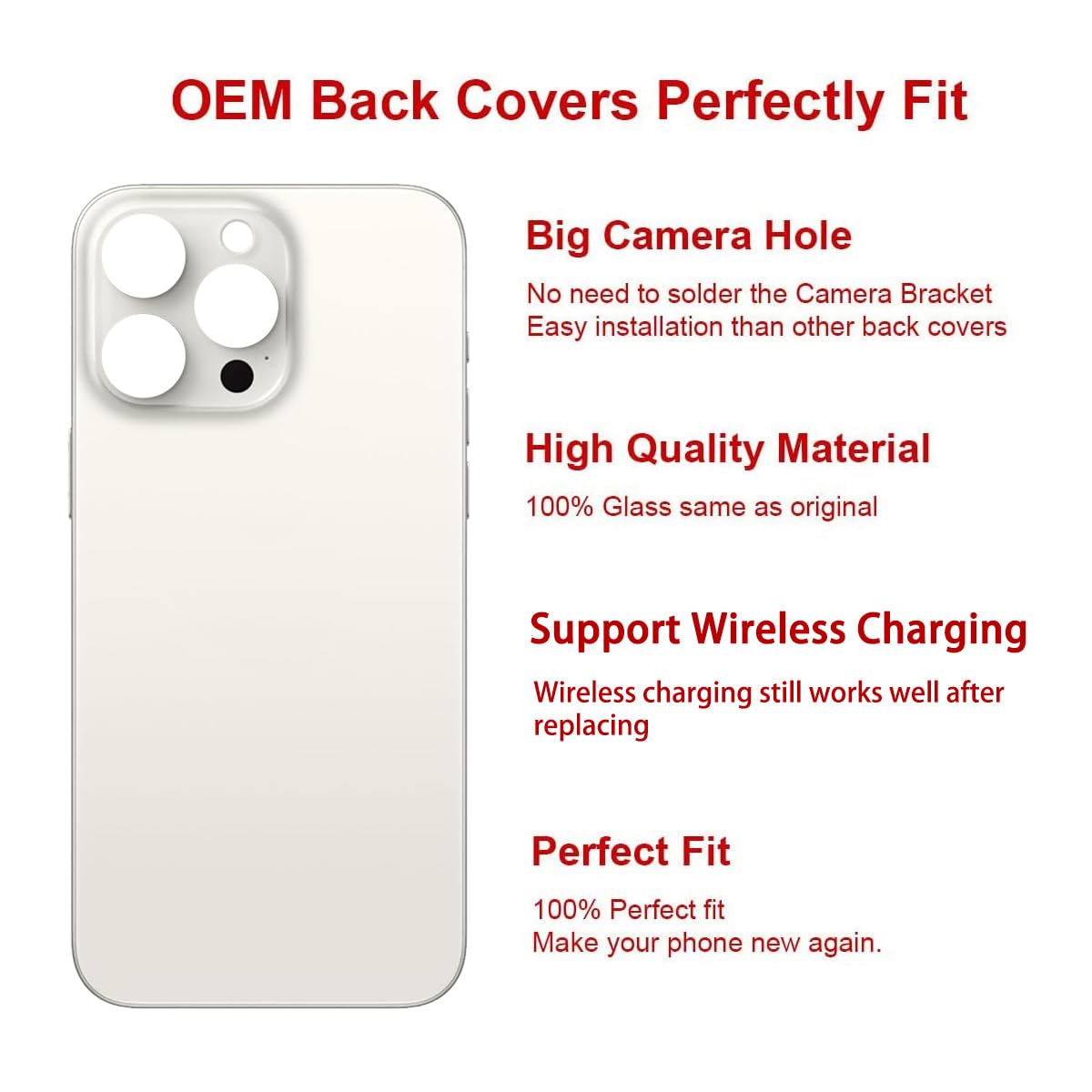 Vetro Posteriore IPhone 15 / Pro / Pro Max - SPB - Nuovo OEM Sostitutivo - Foto 2