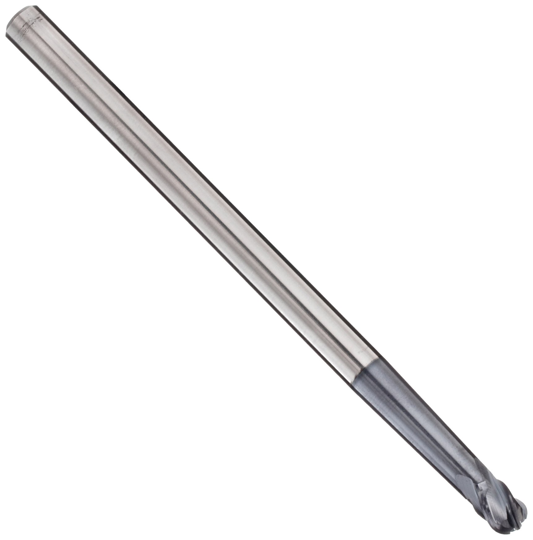 YG-1 EM093 Carbide Ball Nose End Mill, Long Reach, TIALN Multilayer Finish, 30 Deg Helix, 4 Flutes, 6.25