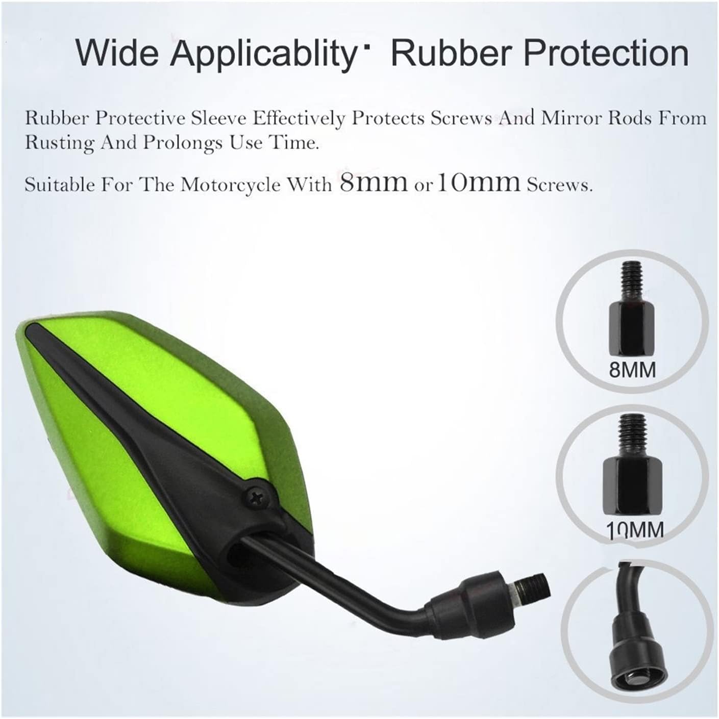Rearview Mirror 10MM Universal Motorcycle Mirrors 360 Degrees Rotated Rear View Rearview Mirror Motorbike Scooter Electric Bicycle E-Bike Side Mirrors Bar End Mirror (Color : 2)