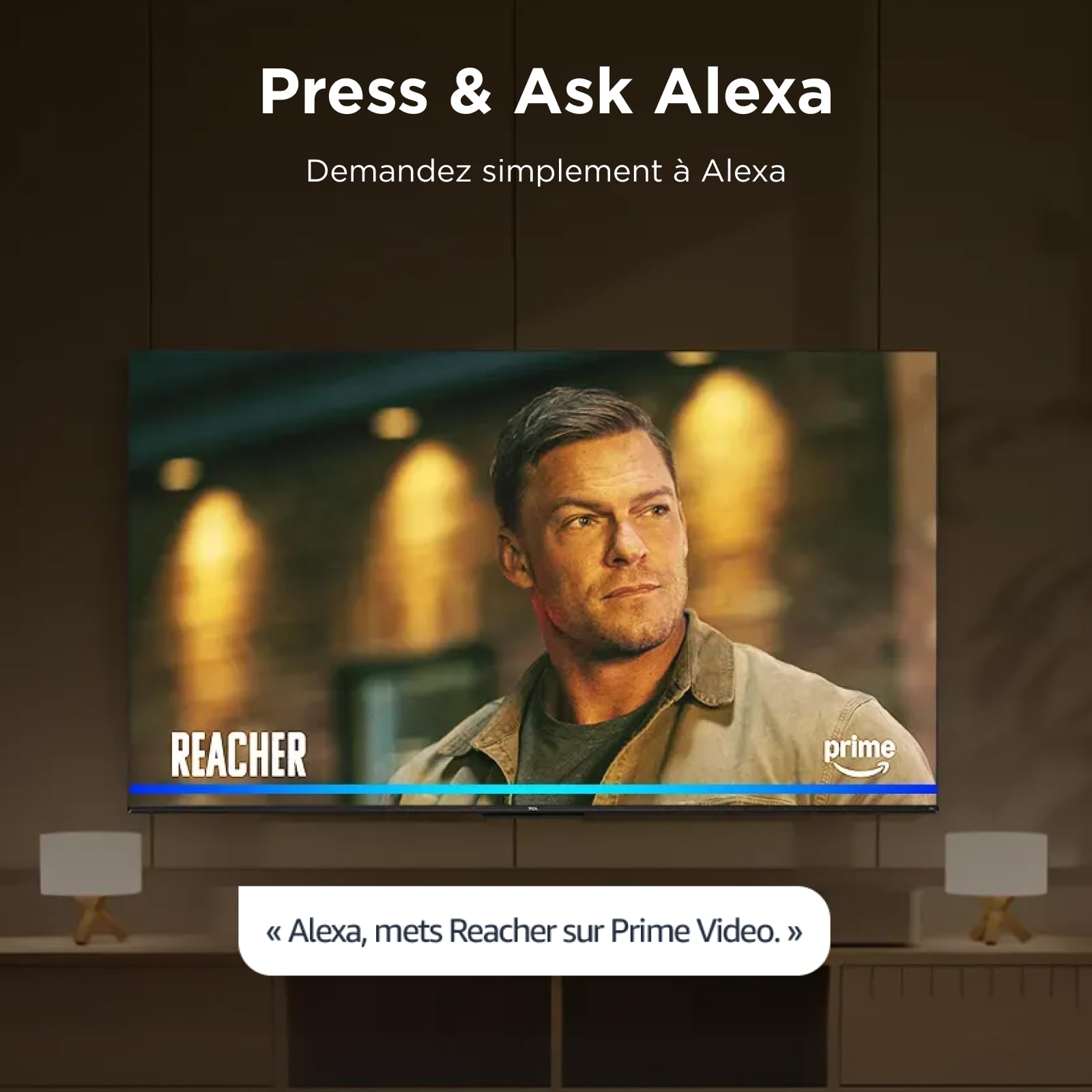 TCL 75V6D 75 Pouces 4K HDR, Fire TV, HDR10+, Dolby Atmos, DTS:X, Game Master, Motion Clarity, AirPlay 2, Press & Ask Alexa