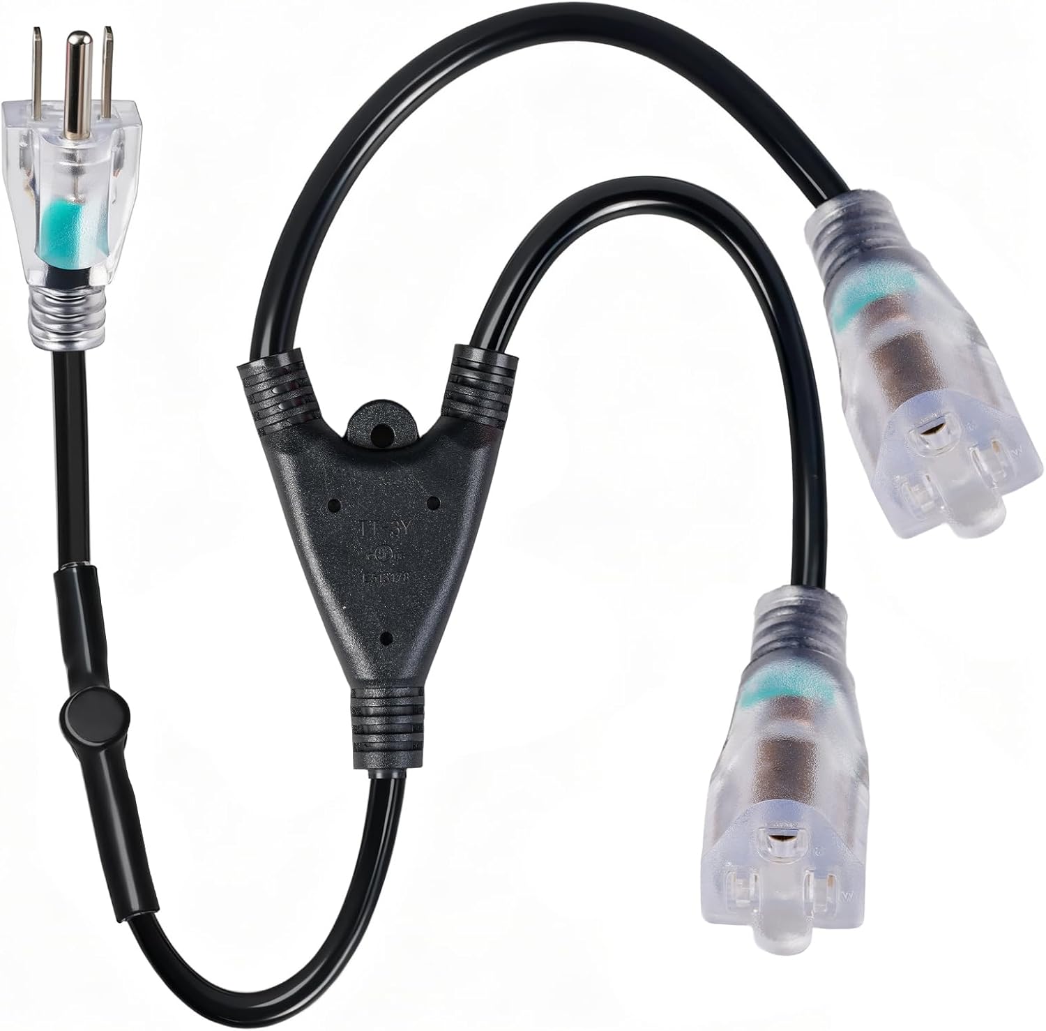 2 Plug Cold Thermostat Controlled Extension Cord,32° F(0 Degree) Auto On/50° F(10 Degree) Thermostat Controlled Outlet for Heat Cable Controller,Compatible with Any Outdoor Thermostat Plug Outlet