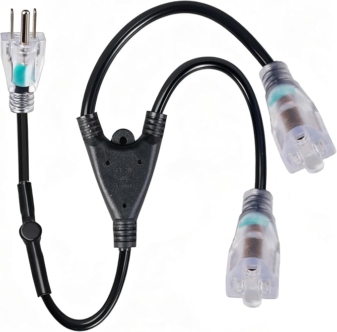 2 Plug Cold Thermostat Controlled Extension Cord,32° F(0 Degree) Auto ...