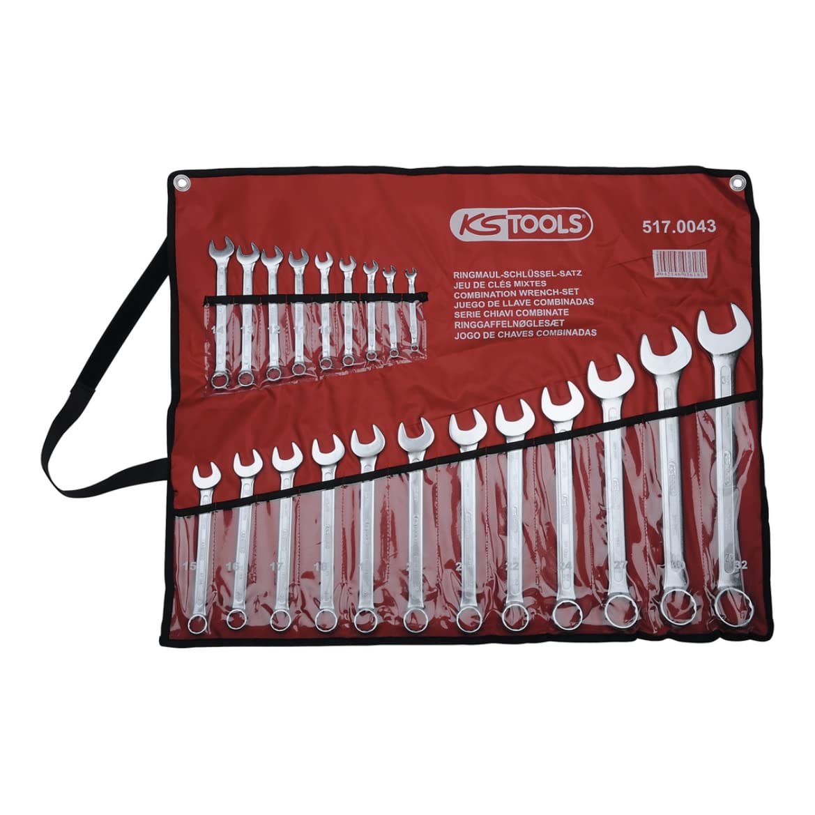 KS Tools 517.0043 Ringmaulschlüssel-Satz, abgewinkelt, 21-tlg 6-32mm | 517.0043, Ring-/gabelschlüsselsatz