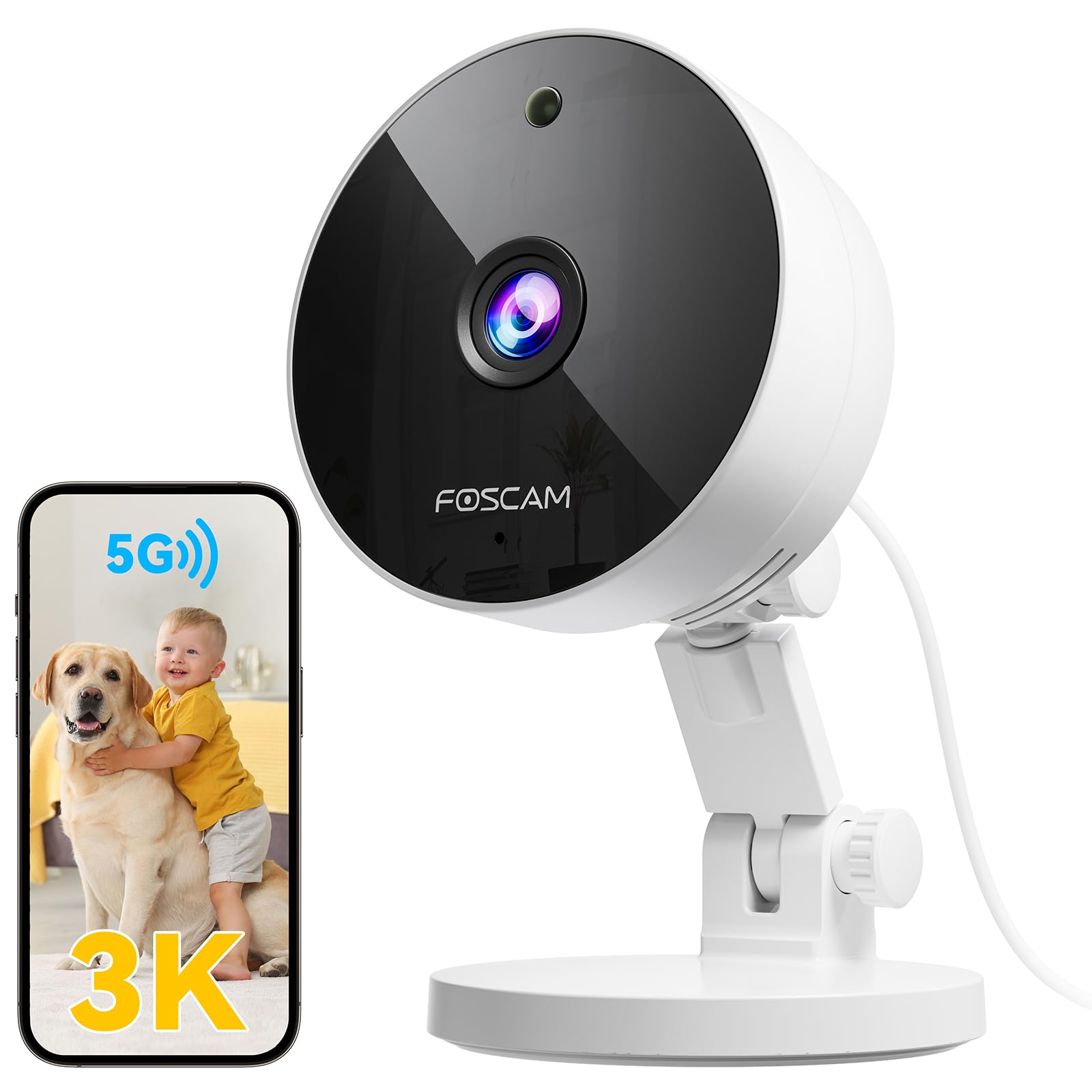 Amazon.com : FOSCAM 3K 5MP Security Camera Indoor, 2.4g & 5g WiFi