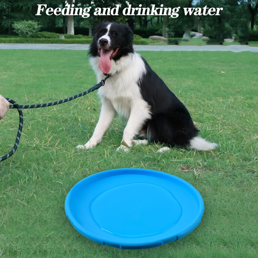 helioflicker 2 Pack Dog Flying Disc Dog Dog Rubber Flyer Dog Toy for Small Large Dogs To Sport Safe on Teeth - S Blue & Green - Image 4