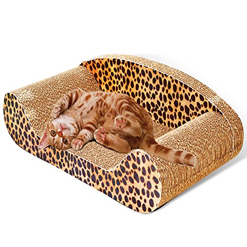 MicroMall Sofa Design Cat Scratching Corrugated Board Toy Scratcher Bed Pad L Size