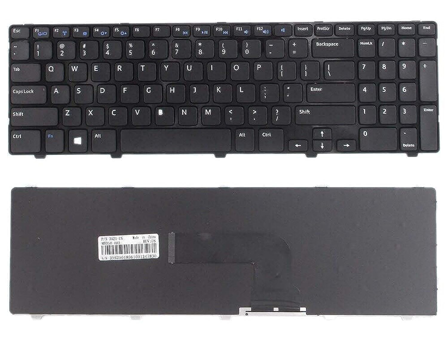 Generic Laptop Keyboard Compatible for Dell Inspiron 15 3521 3537 15R 5521 5537 15R Latitude 3540 Vostro 2521 Series (Black)