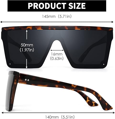 Miniatura 5 de JIM HALO Gafas de sol con escudo plano con espejo cuadrado sin montura para mujeres y hombres