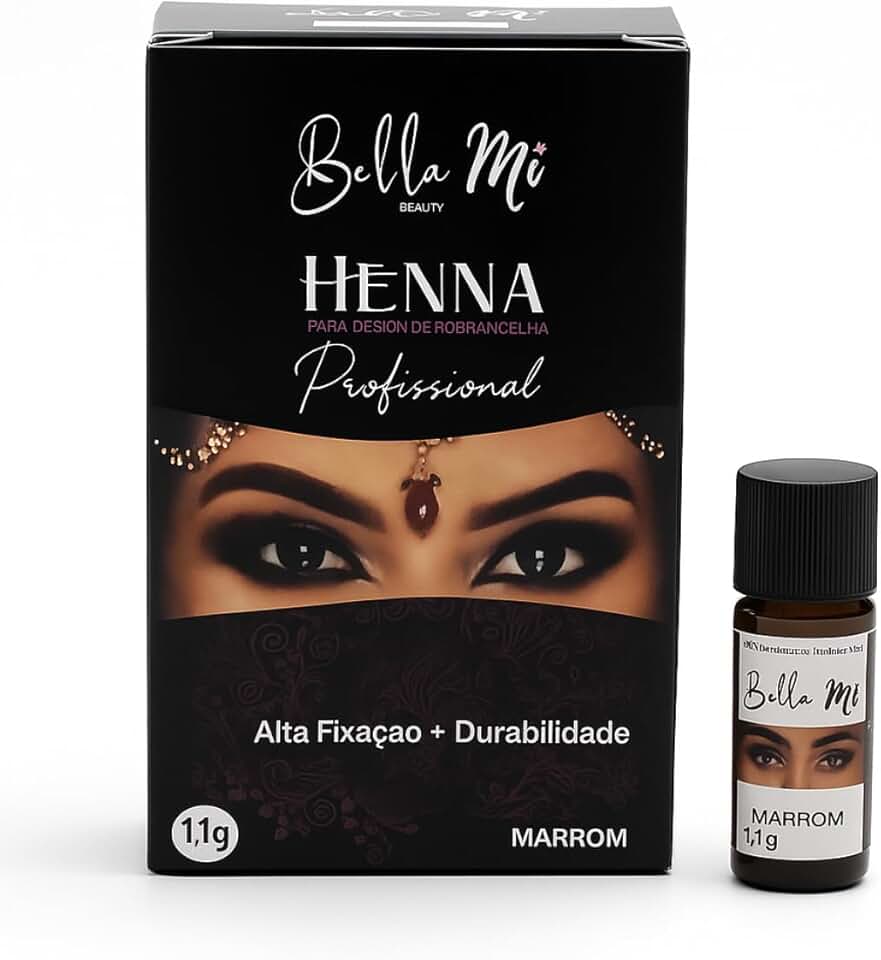 Henna para Sobrancelhas Bella Mi Definição Preenchimento e Durabilidade Profissional Marrom