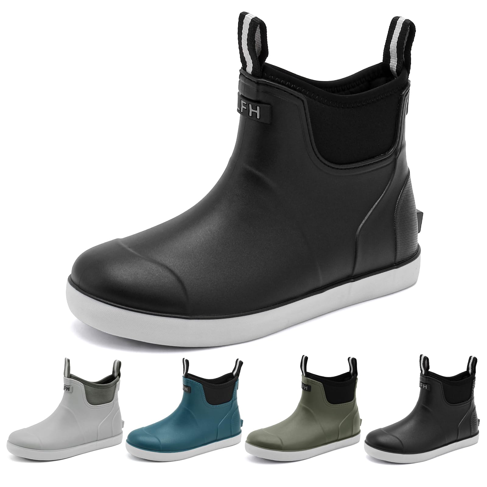 zaxunai Stivali Pioggia Gomma Uomo, Stivaletti Antinfortunistica Uomo, Stivali Da Pesca, Antiscivolo Comode Shorty Boots Scarpe Da Giardino
