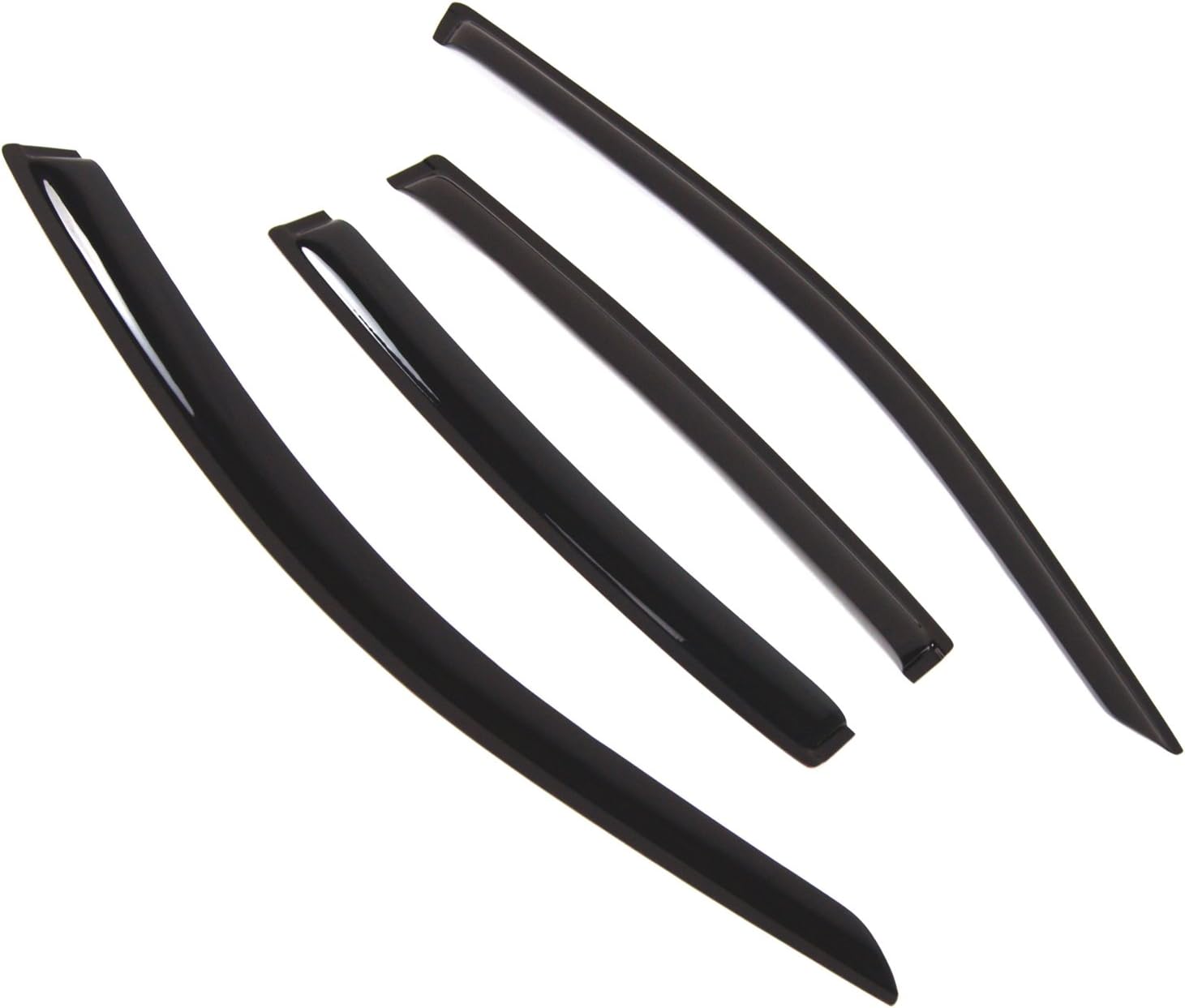 TuningPros Outside Mount Window Vent Visors Rain Guards Compatible with Chrysler 200 2011-2014 | Side Window Wind Deflectors Rain Shields | Smoke Tinted, 4 Pcs Set, DGWV-787