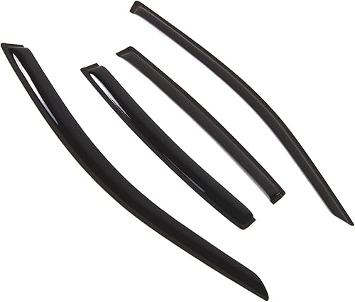 Tuningpros WD2-787 - Deflector de visera de ventana de montaje exterior, protector de lluvia, humo oscuro, juego de 4 piezas compatible con Chrysler Tuningpros WD2-787 - Deflector de visera de ventana de montaje exterior, protector de lluvia, humo oscuro, juego de 4 piezas compatible con Chrysler