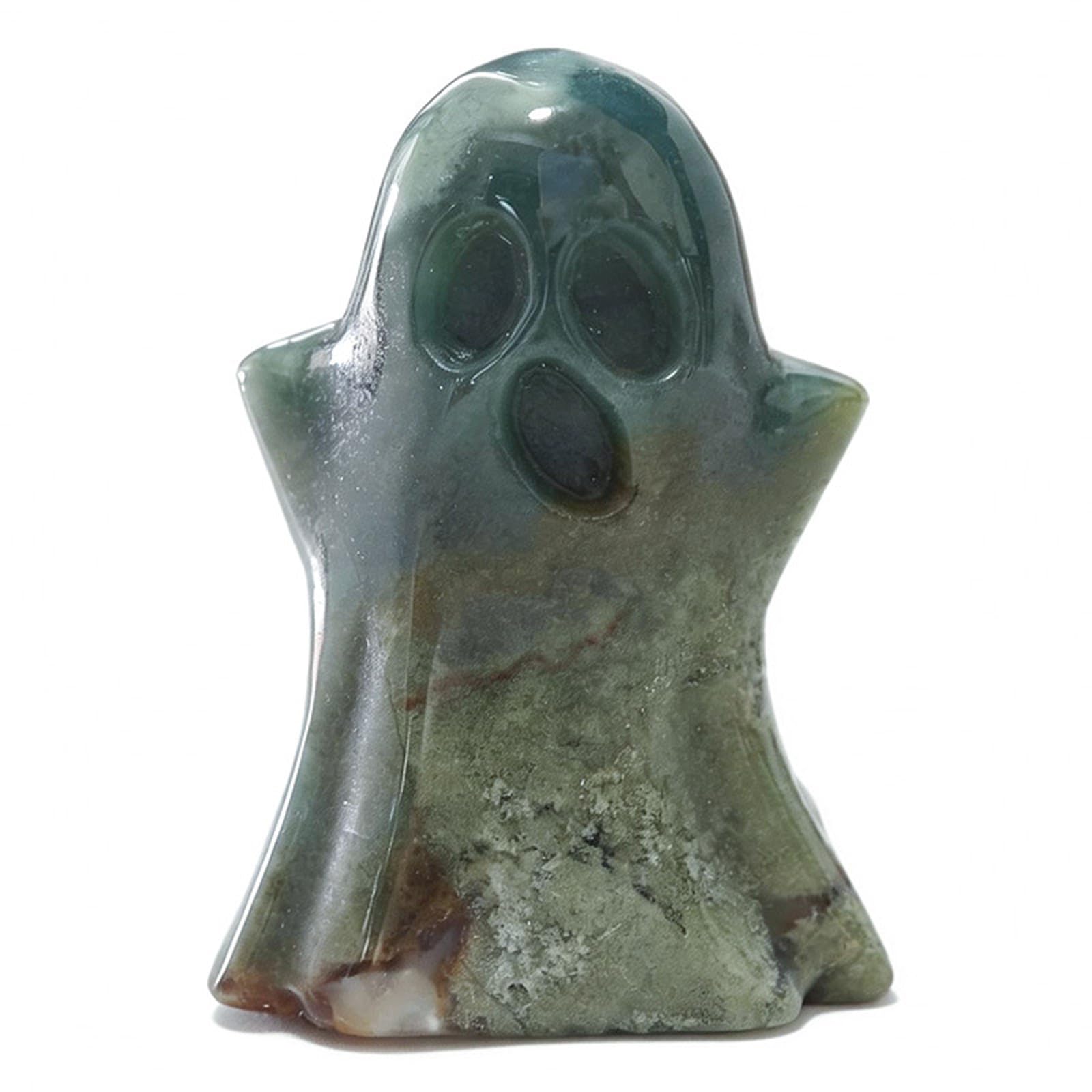 Hredyqw Crystal Ghostly Statue Hand Carved Natural Gemstones Ghostly Figurine Collection for Hallowmas Carnivals Home