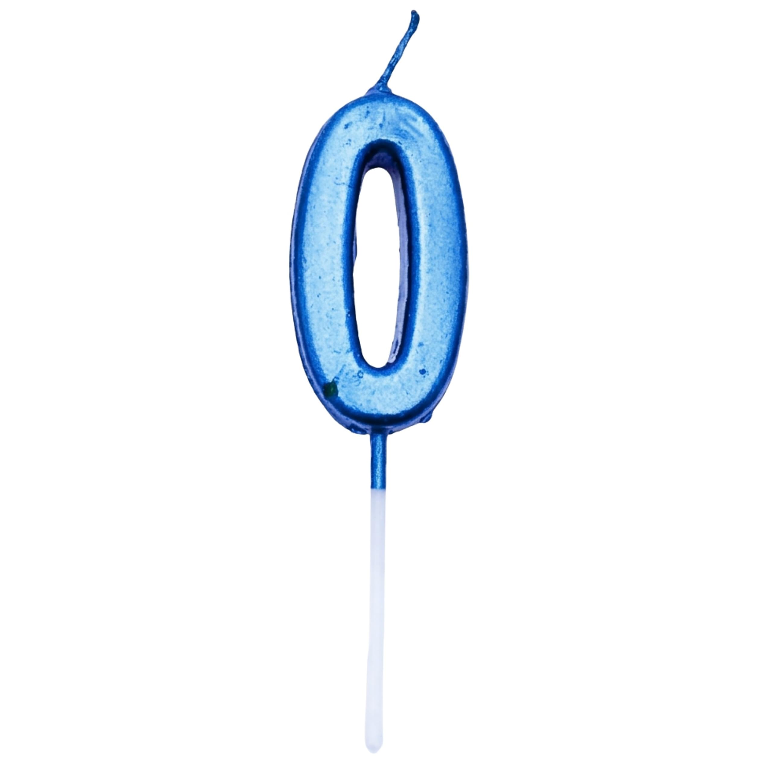 Shatchi Blue Birthday Number 0 Candle Cake Topper Decorations For 10Th 20Th 30Th 40Th 50Th Birthday Anniversary Party Supplies Metallic Number Candle Celebration Cake Décor