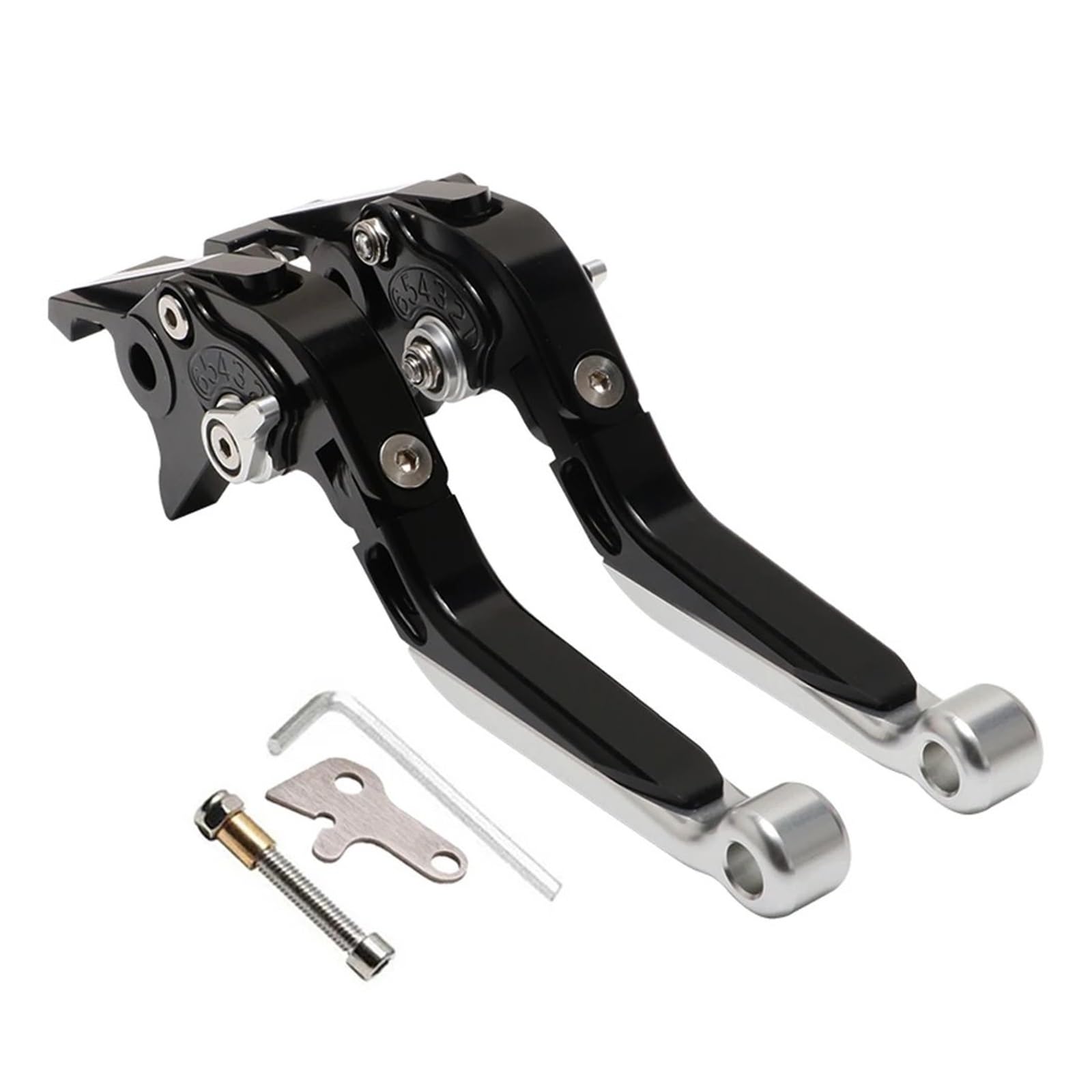 Hguvsjd for XMAX125 for XMAX250 for XMAX300 for XMAX400 2023 Motorcycle Hand Brake Handle Clutch Lever Motorcycle Brake Lever(Black Silver)