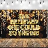 KatchOn, She Believed She Could So She Did Banner - XtraLarge, 72x44 Inch | Congratulations Banner, Congratulations Decorations | 2023 Graduation Decorations | Phd Graduation Decorations Class of 2023