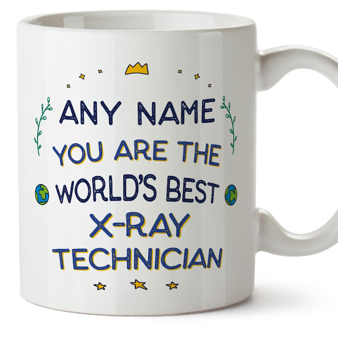MUGFFINS Personalised Mug for X-RAY Technician - in English - World's Best - Funny Custom Gift for Colleagues - Ceramic 11oz Mug