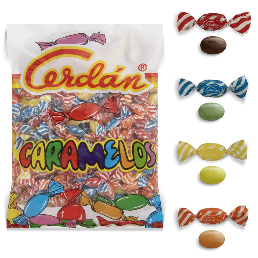 Caramelos Cerdán Caramelos Ácidos de Sabores Variados Bolsa 225 Unidades 750 g Caramelo Duro Sin Gluten