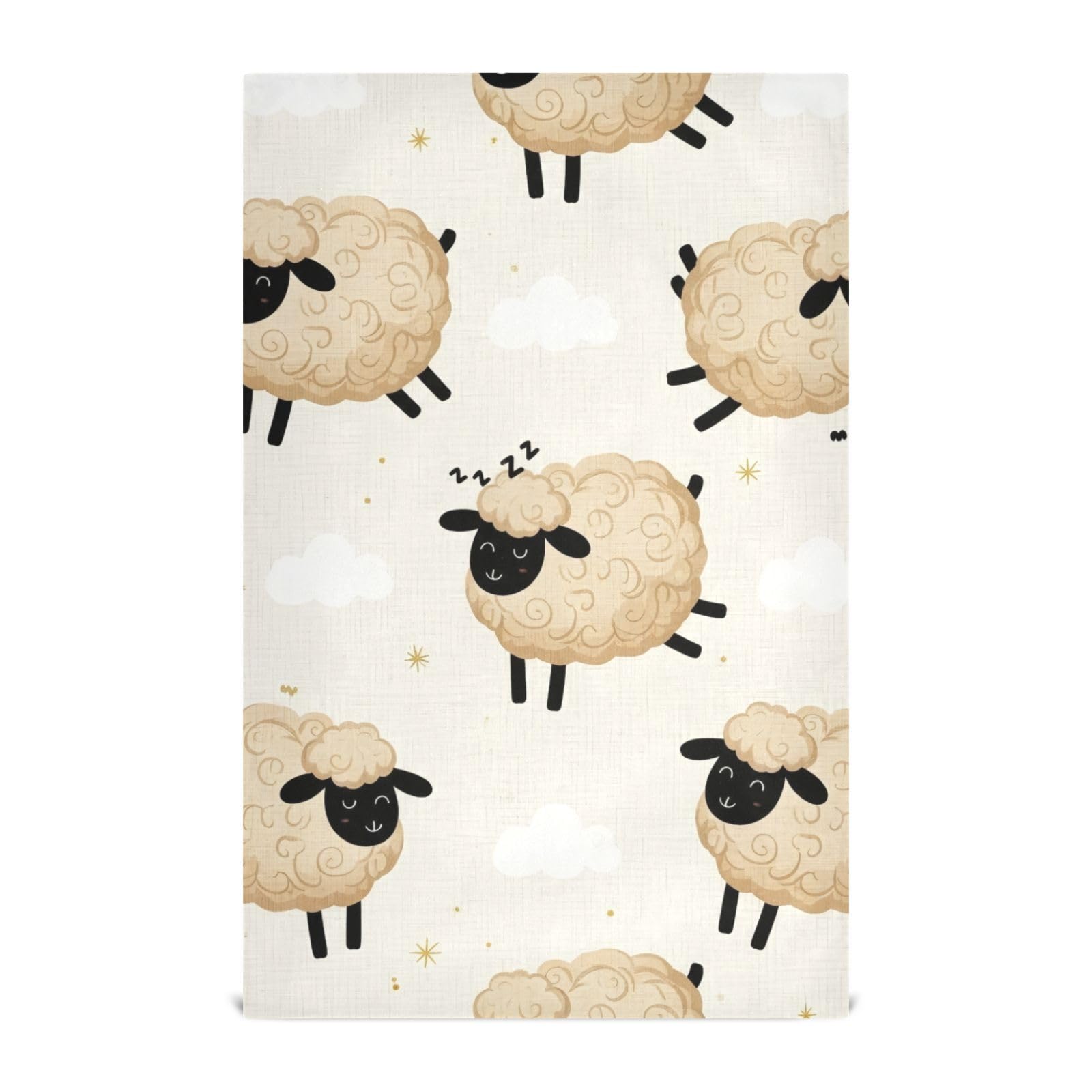 Serviettes de cuisine beiges à motif de mouton GAIREG chiffons absorbants grand format