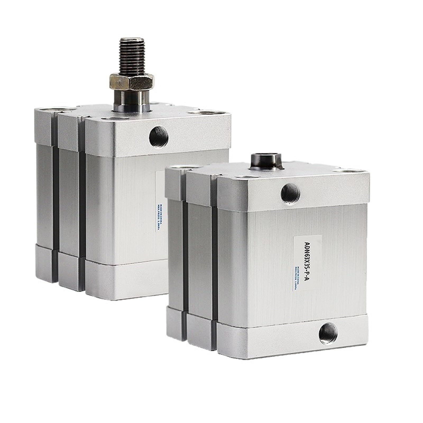 Pneumatikzylinder ADN63X5/10/15/20/25/30/45/50/80-A-P-A Doppelwirkender ADN kleiner quadratischer Pneumatikzylinder (ADN63 x 45, Außengewinde)