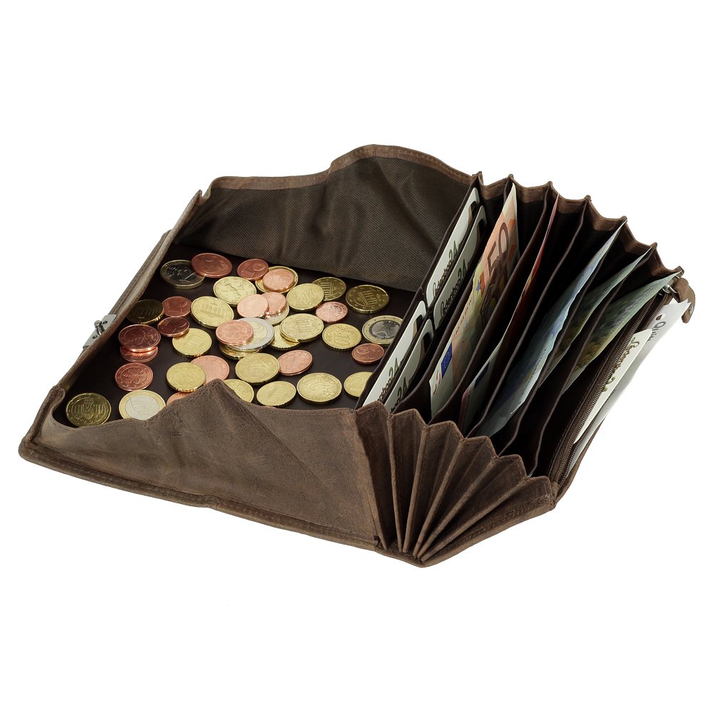 Branco Profi Kellnerbörse Kellnergeldbörse Taxibörse Kellnergeldbeutel Robustes griffiges Rindleder - Kellnerbörse braun