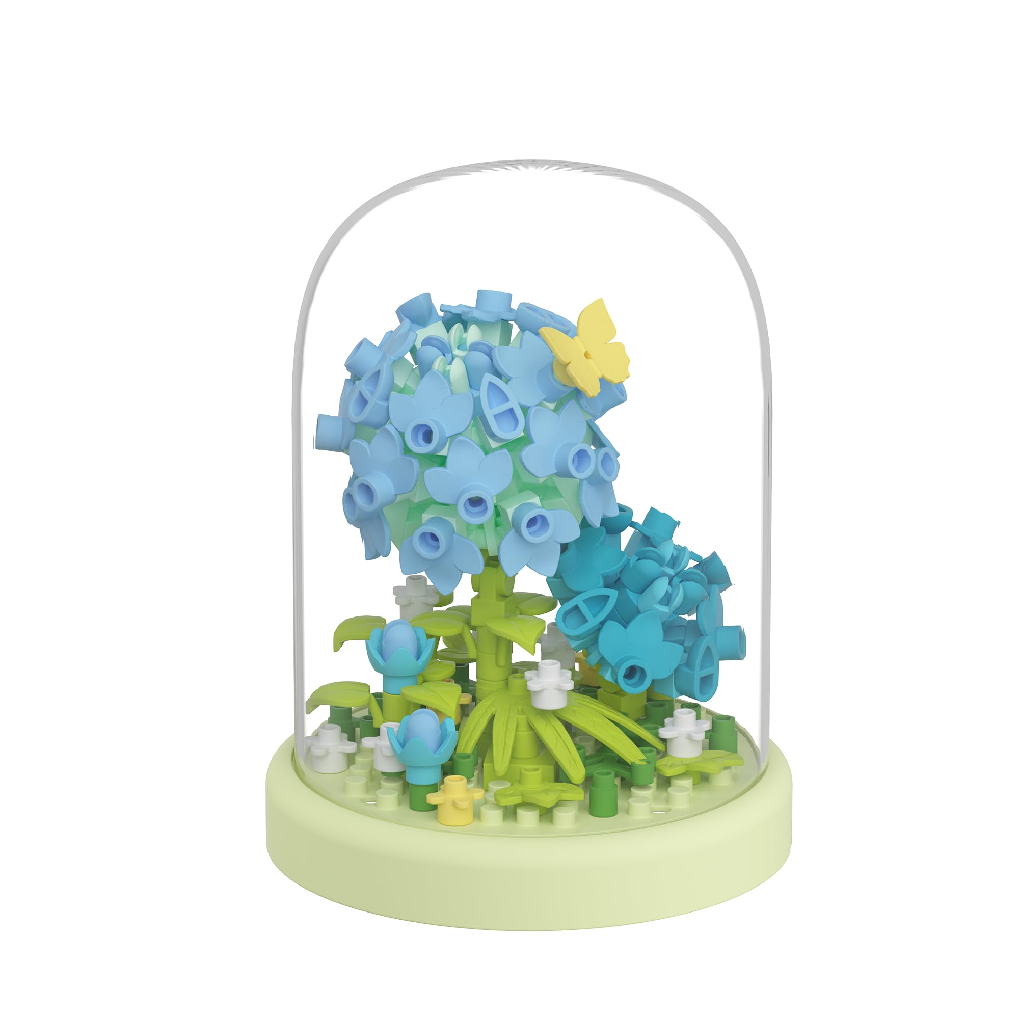 Sacblirr Hydrangeas Secret Mini Flower Building Toy Bouquets with Dust Cover Set Creative Assembly Bonsai Tree Ideal for Home Decor Collection Toys