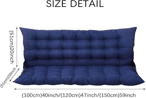 Miniatura 6 de XIEMINLE Cojines de banco con respaldo, almohadillas de banco para muebles de exterior con lazos, antideslizantes, sobrerelleno, cojines de repuesto