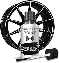 Alloy Wheel Black Car Touch Up Paint Painted and Powder Coated Wheels 30ml For Scratched Curbed Wheels (Shiny Gloss Finish)