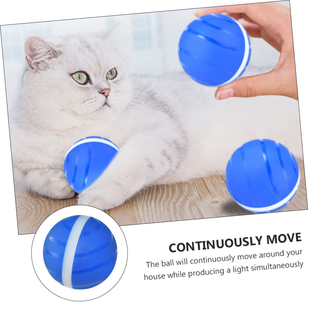 Toyvian Intelligenter Katzenball, USB Aufladbar, Leuchtend, Automatische
