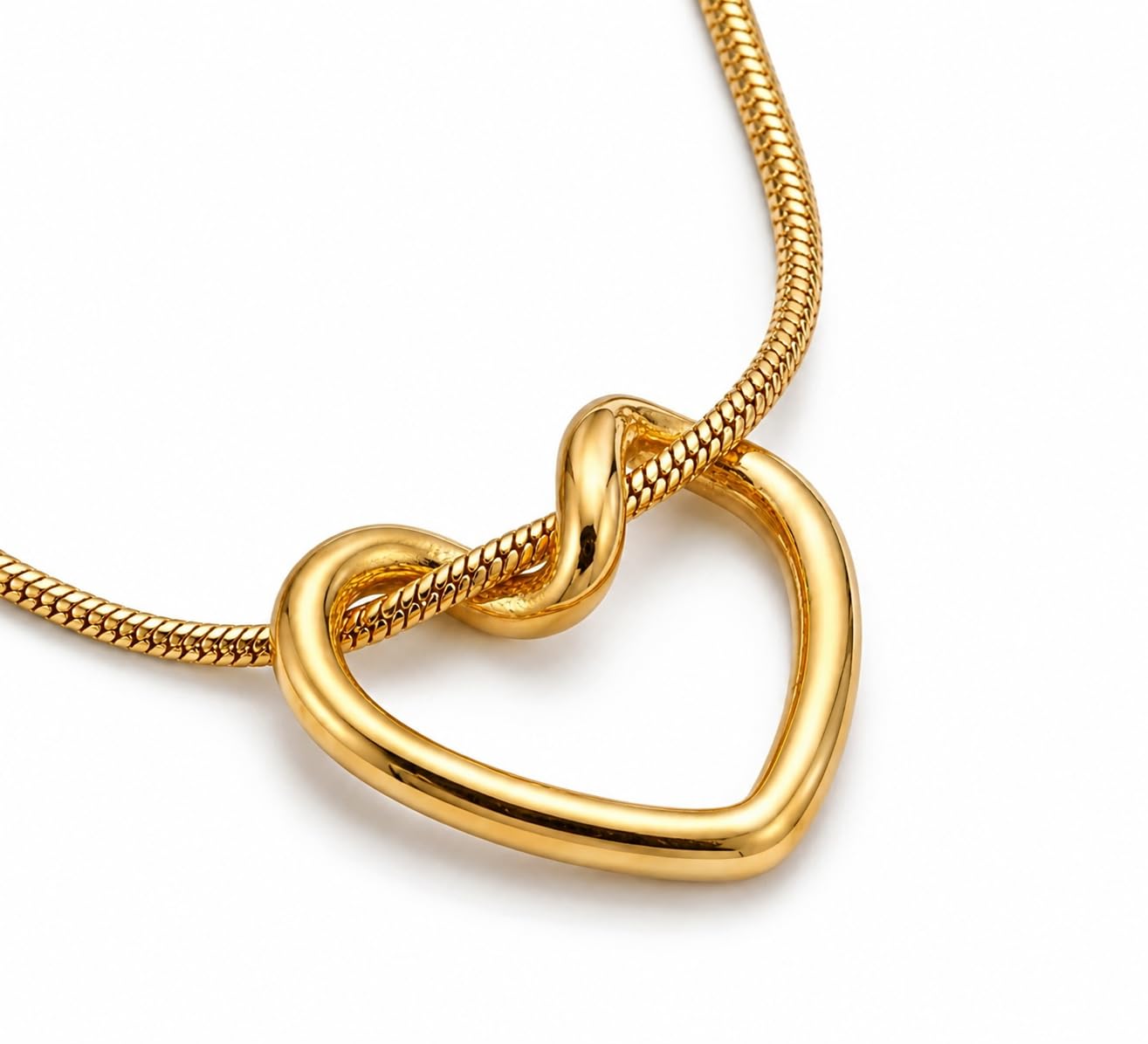 STARDUST COLLECTIONS Gold Tone Open Heart Pendant Chain for Women & Girls-picture-35