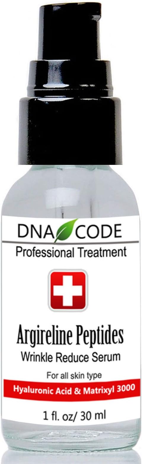 DNA Code®-No Needle Alternative-Pure Argireline Peptides Wrinkle Reduce Serum+ Matrixyl 3000+Hyaluronic Acid