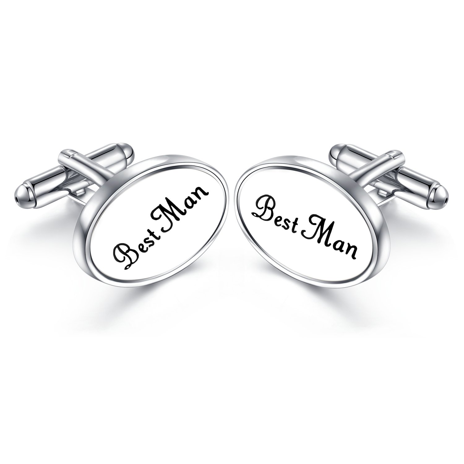 Honey Bear Mens Oval Wedding Cufflinks with Gift Box (Best Man) (Best man), Best Man, 22 X 15mm