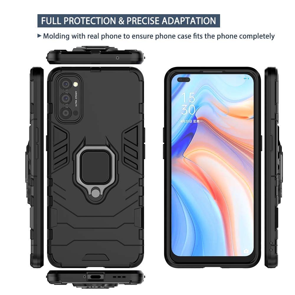 TANYO Cover for Oppo Reno4 Z 5G Case TPU/PC Armor Case with Stand