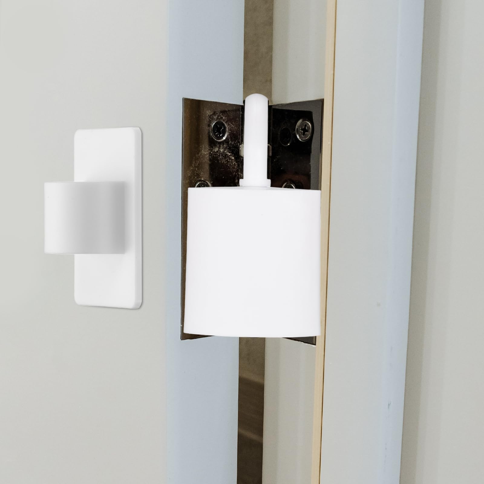 sourcing map Door Pinch Guard, 4 Pcs Quiet Door Closer & Stoppers & Wedges Lock Latch Cover Anti-slam for Light Sleepers Bedroom Nursery Home Noise Reduced Safety & Edge Protection, White