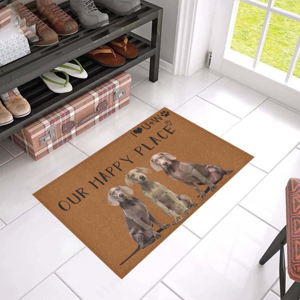Paillasson extérieur entrée Weimaraner pour un accueil chaleureux et unique