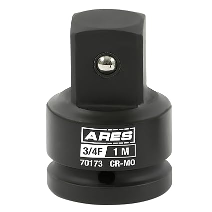 ARES 70173-3/4-Inch F to 1-Inch M Impact Socket Adapter - Chrome Molybdenum Steel Construction Exceeds ANSI Standards and Ensures Life Time Use