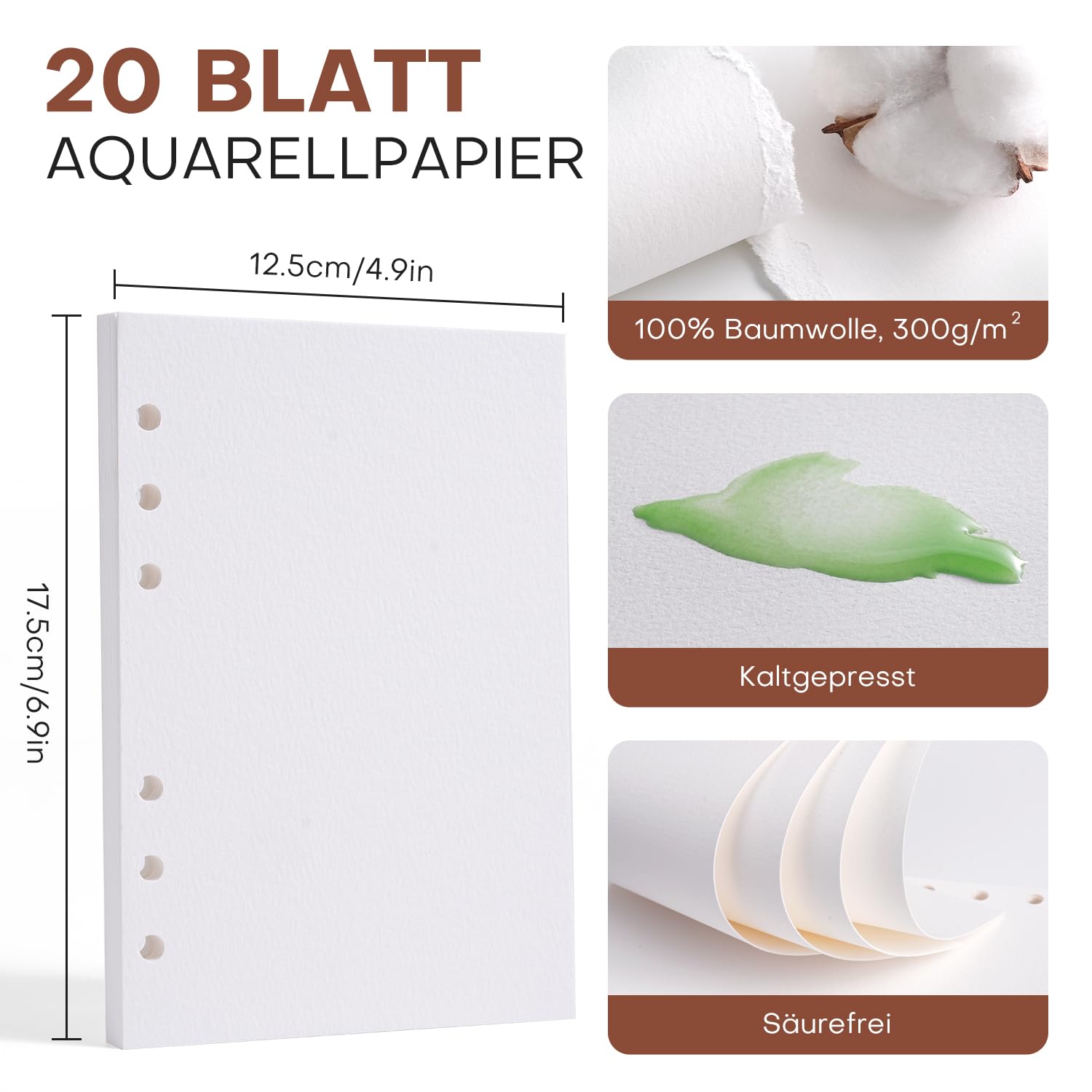 Reise Aquarellfarben Skizzenbuch Set - 36 Premium Wasserfarbenset mit Doppelspitze Reisepinsel und 100% Baumwollepapier, PU-Ledereinband | Perfektes für Künstler, Hobbymaler und Malerei-Liebhaber