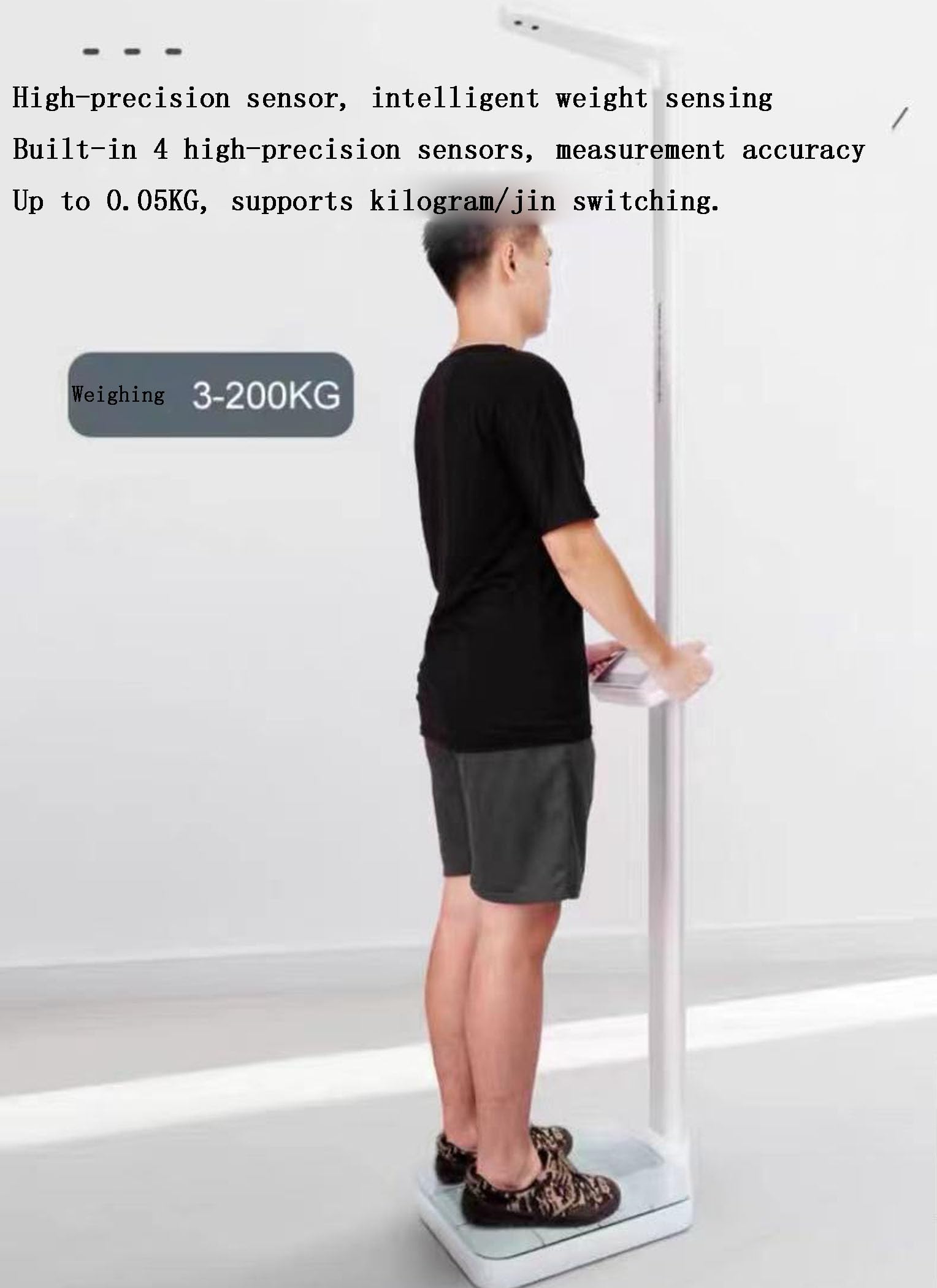 Wielofunkcyjna skala wzrostu i masy tkanki tłuszczowej Cyfrowa 200-kilogramowa inteligentna medyczna skala wzrostu, analizator tkanki tłuszczowej z funkcją nadawania głosu
