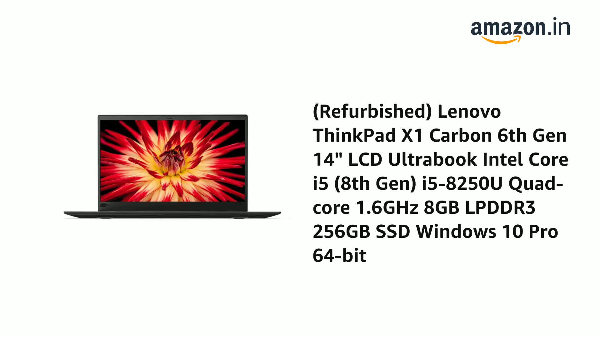Refurbished) Lenovo ThinkPad X1 Carbon 6th Gen 14