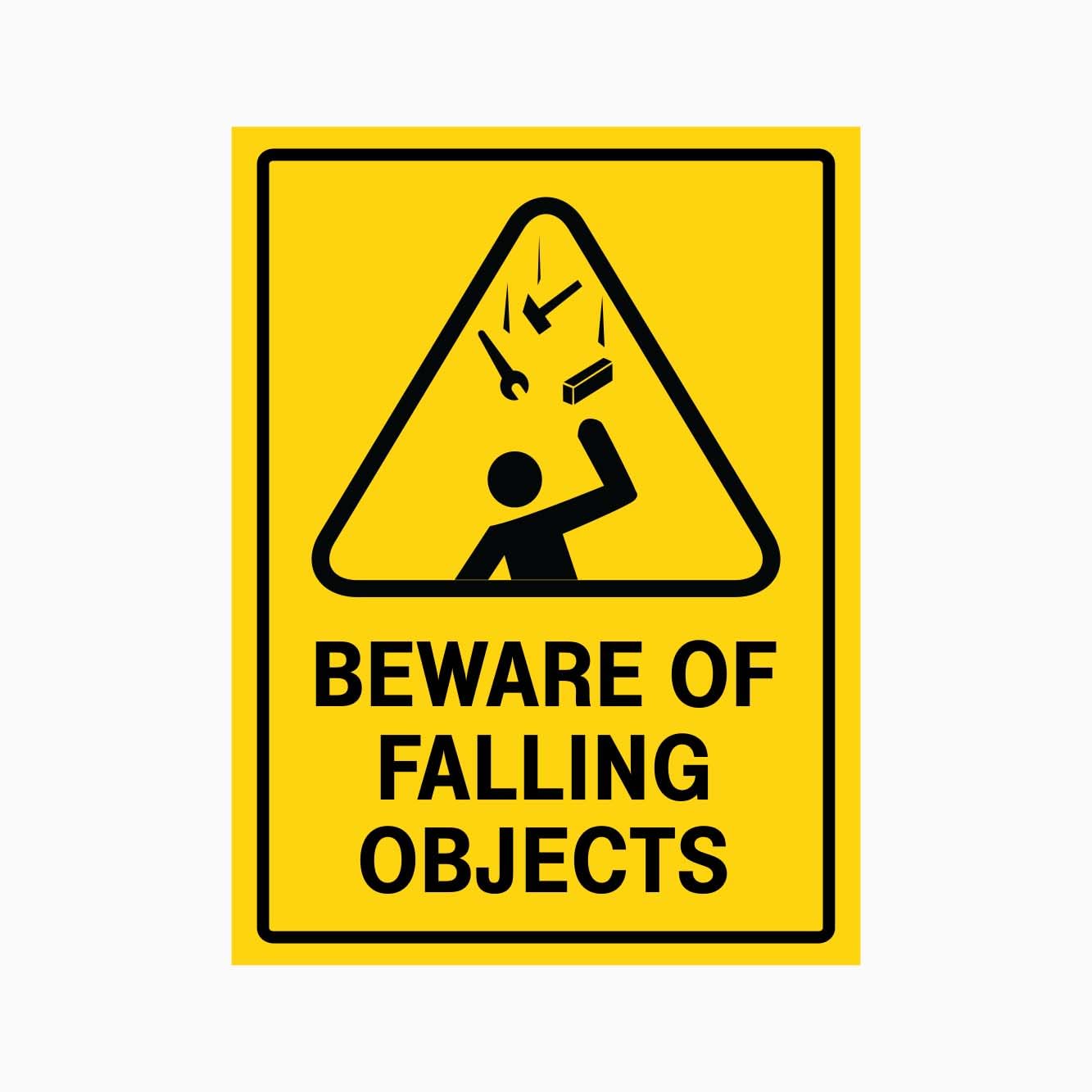 BEWARE OF FALLING OBJECTS Sign Workplace Metal Tin Sign 12x8 inch for Industrial & Commercial Series