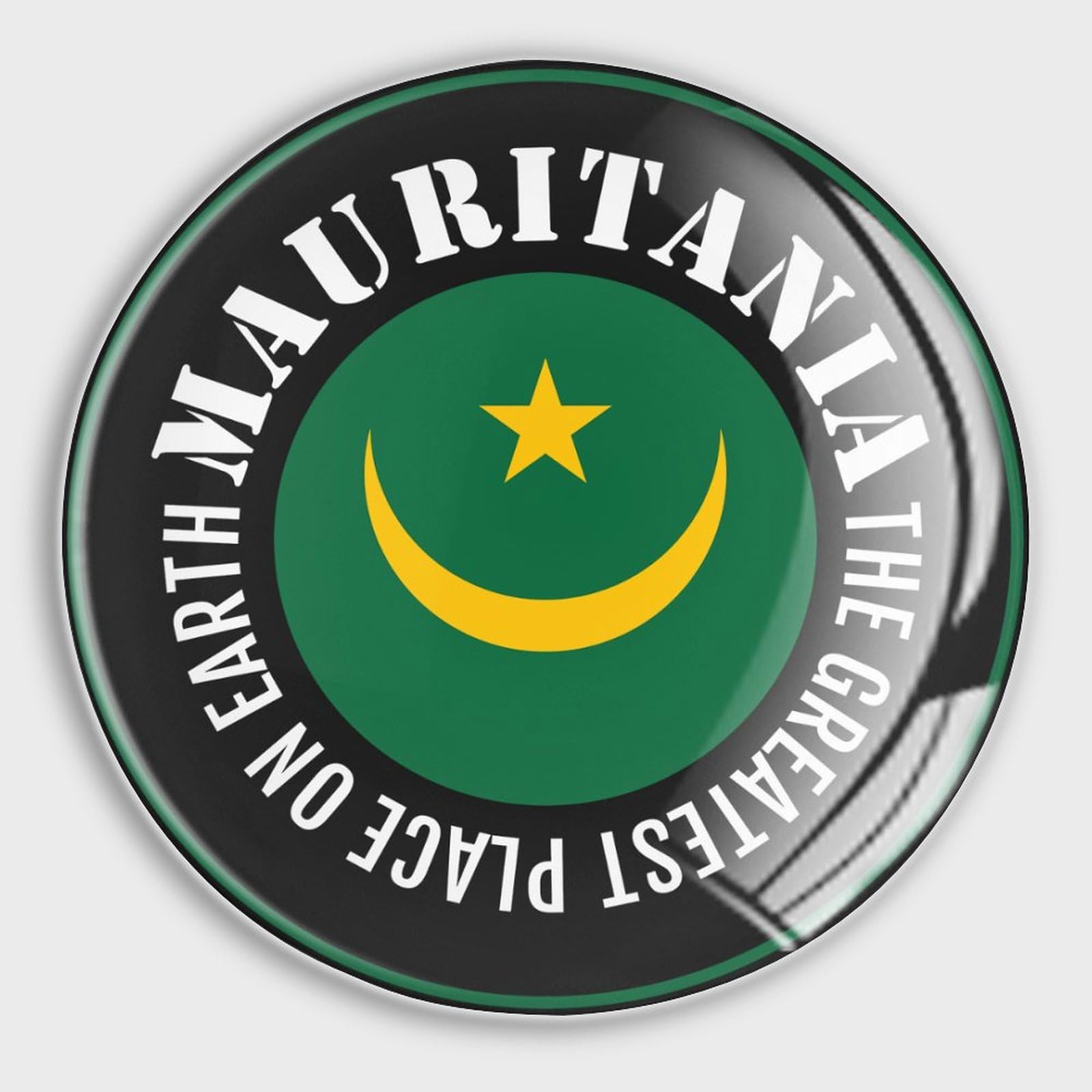 Aimants puissants en verre drapeau Mauritanie pour réfrigérateur et tableau blanc