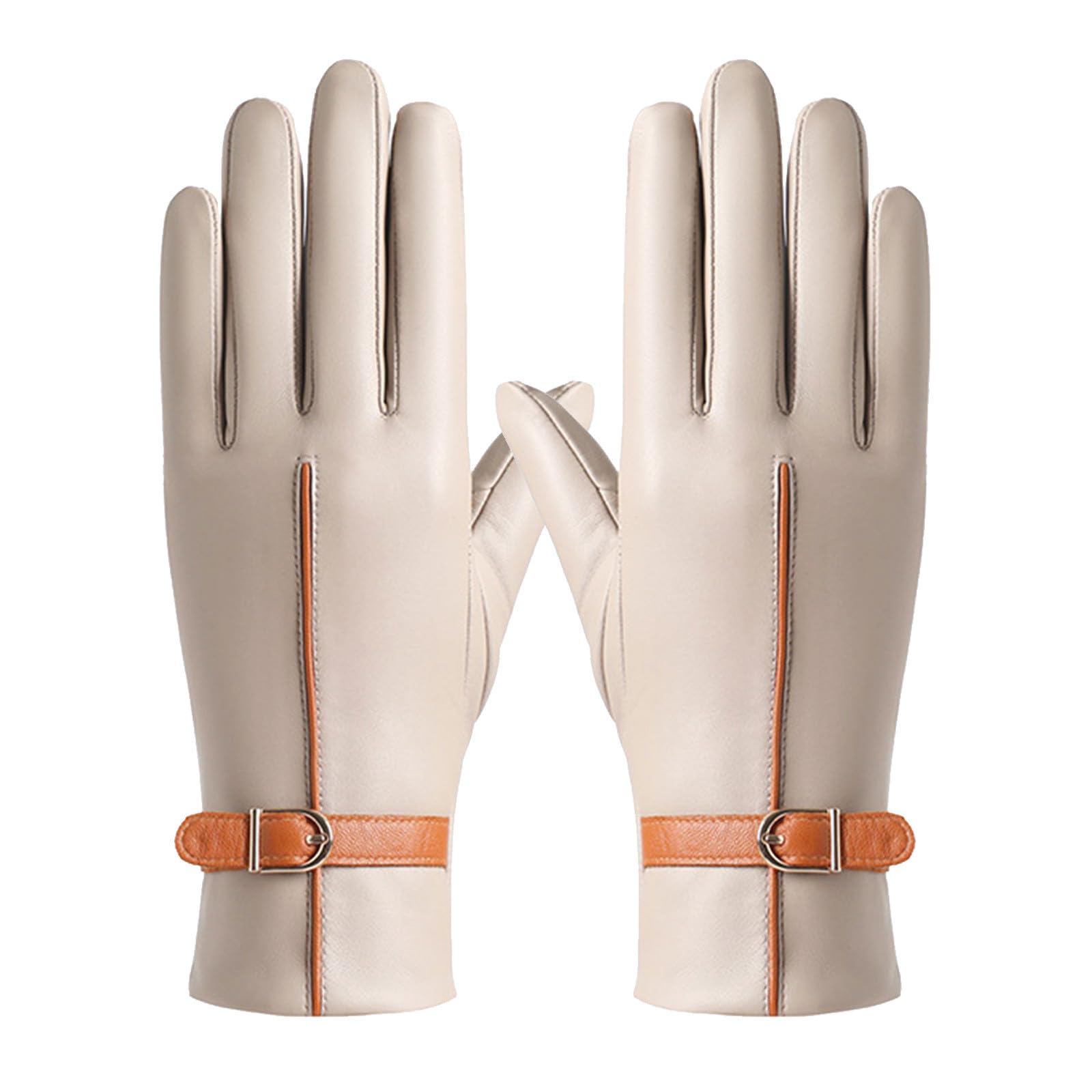 Winter Gloves Men Women Windproof Touchscreen Leather Gloves Cold Weather Warm Lining Glove for Cycling Outdoor Sports