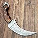 WARIVO Handmade Damascus Karambit Fixed Blade Hunting Knife With Sheath - Claw Wood Handle Sharp Blade for Men and Women - Ideal for Fishing Camping Skinning Outdoor