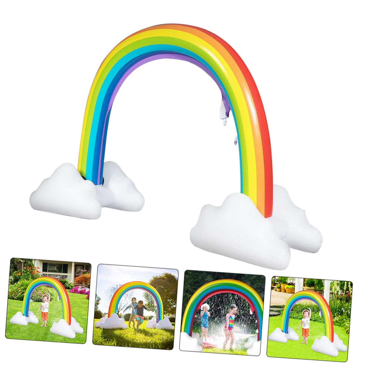 Veemoon Arche Gonflable Arroseur pour Garçon et Filles, Aquatique Extérieur en PVC Robuste, Jeu d'eau Sécurisé, pour Jardin et Plage, Amusement Estival, Couleur Arc-en-Ciel