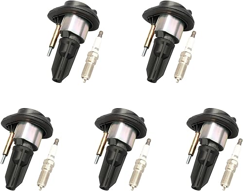 MAYASAF Kit de bujías de iridio y bobina de encendido DW01659 UF303 5 pares compatibles para Chevy 04-06 Colorado Trailblazer para GMC Canyon Envoy